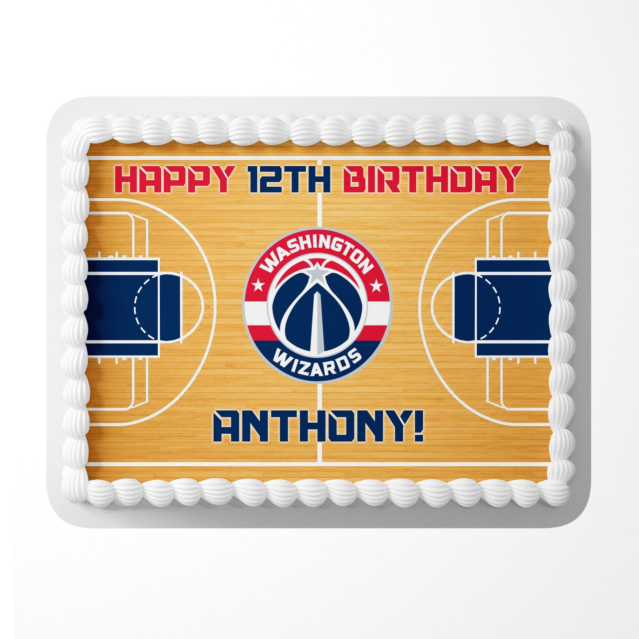 Washington Wizards Basketball Edible Cake Image - Edible Cake Topper Birthday Cake Decoration