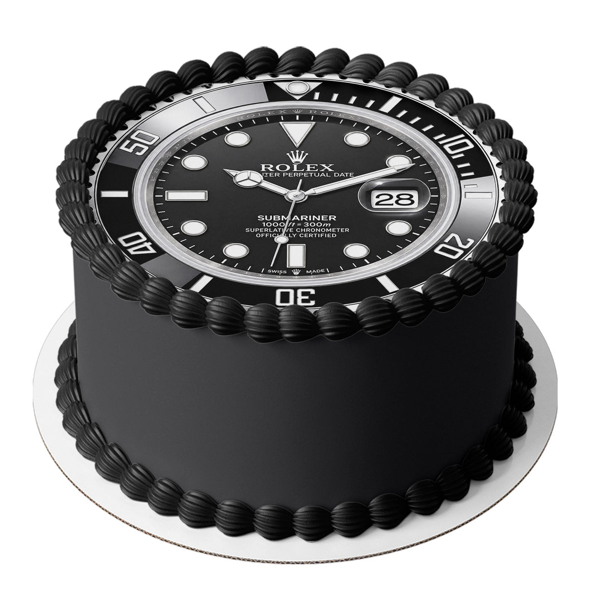 Watch Timeless Submariner Edible Cake Topper Round Personalized Edible Cake Topper | Custom Icing Sheet | Birthday Cake Decoration (Copy)