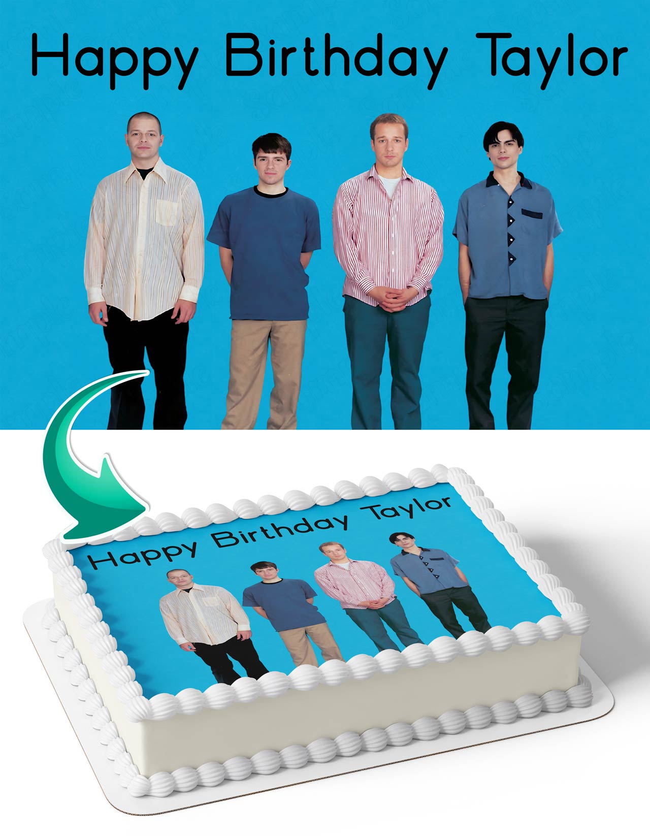 Weezer Blue Album Band Edible Cake Topper