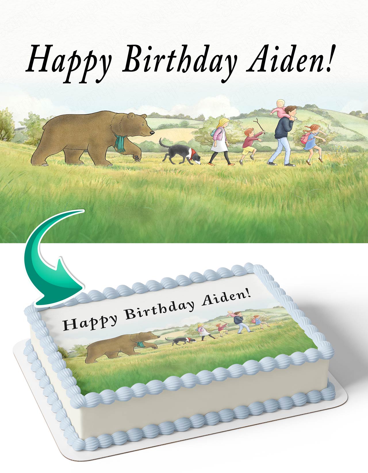 Were Going on a Bear Hunt Book Edible Cake Topper