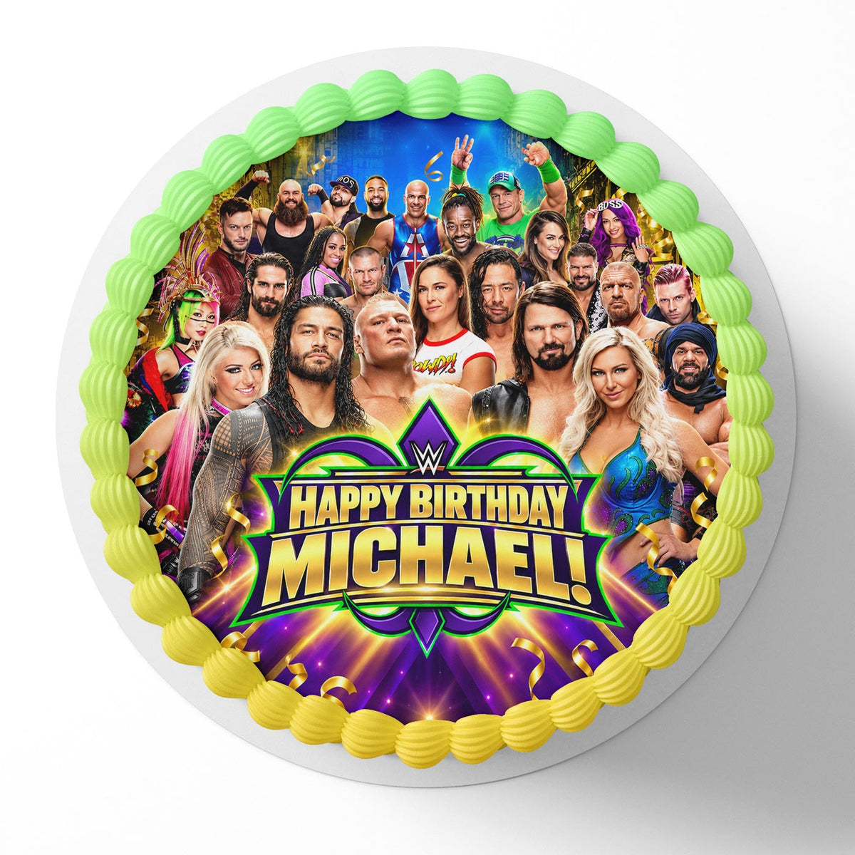 WWE Wrestlers Edible Cake Topper | Birthday Cake Decoration | Photo Cake Image | Custom Edible Cake Topper