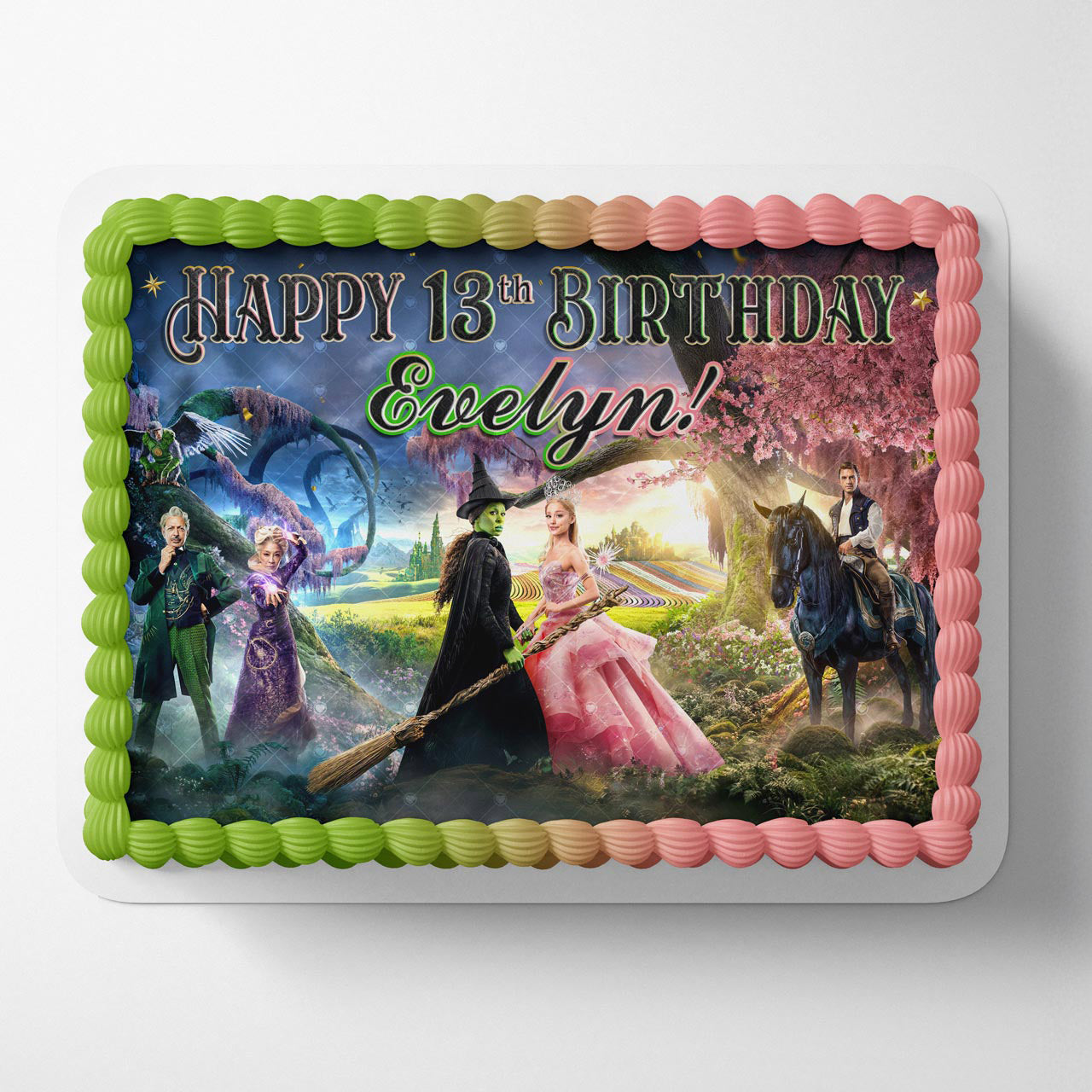 Wickeid Glinda Elphaba Themed Edible Cake Topper