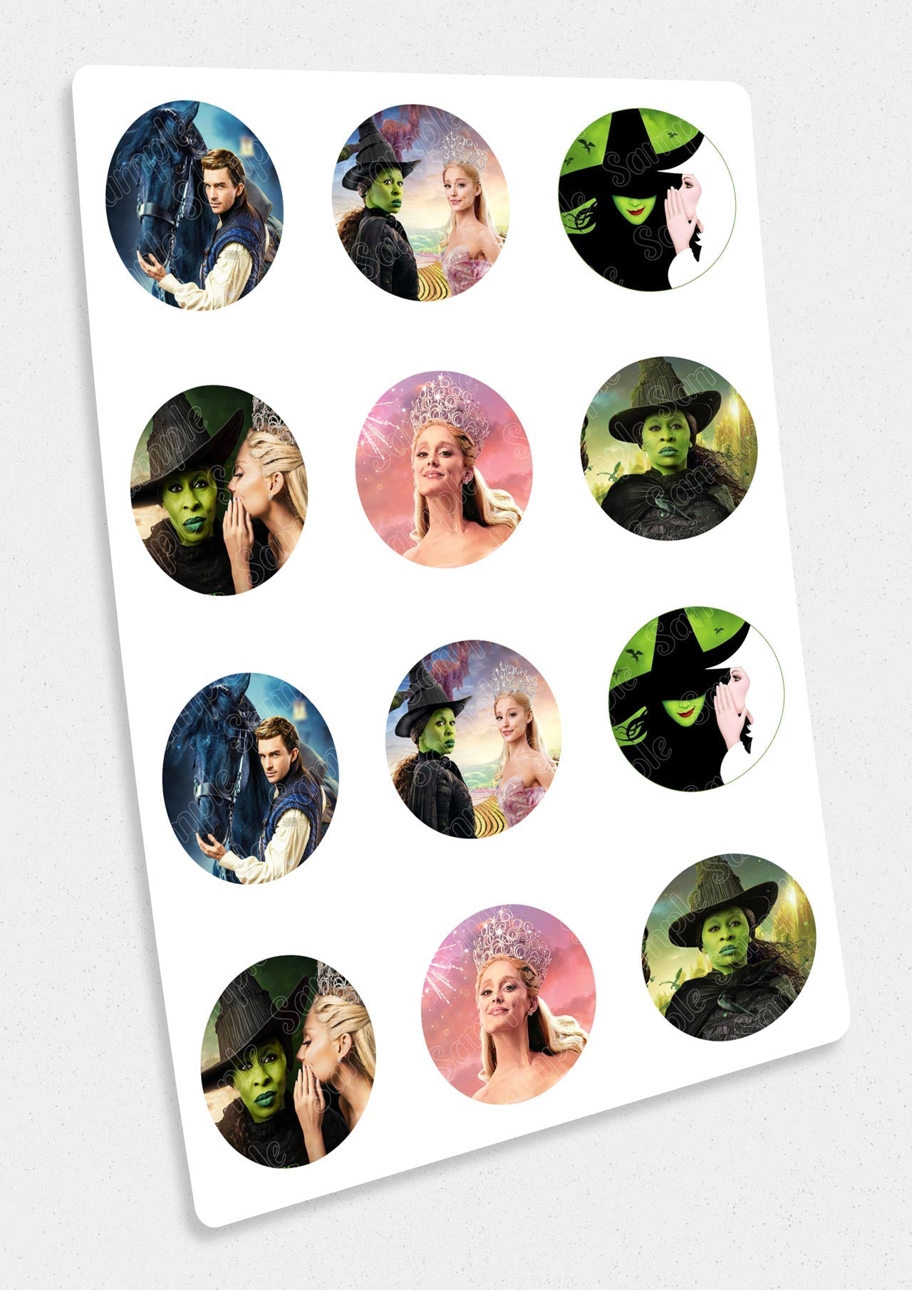Wicked Movie Edible Cupcake Toppers – Round Icing Sheet Birthday - Edible Cake Topper | Icing Sheet | Birthday Cake Decoration