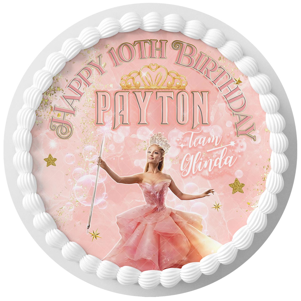 Wickeid Movie Princess Glinda Inspired Round – Icing Sheet Birthd - Personalized Edible Cake Topper | Custom Icing Sheet | Birthday Cake Decoration
