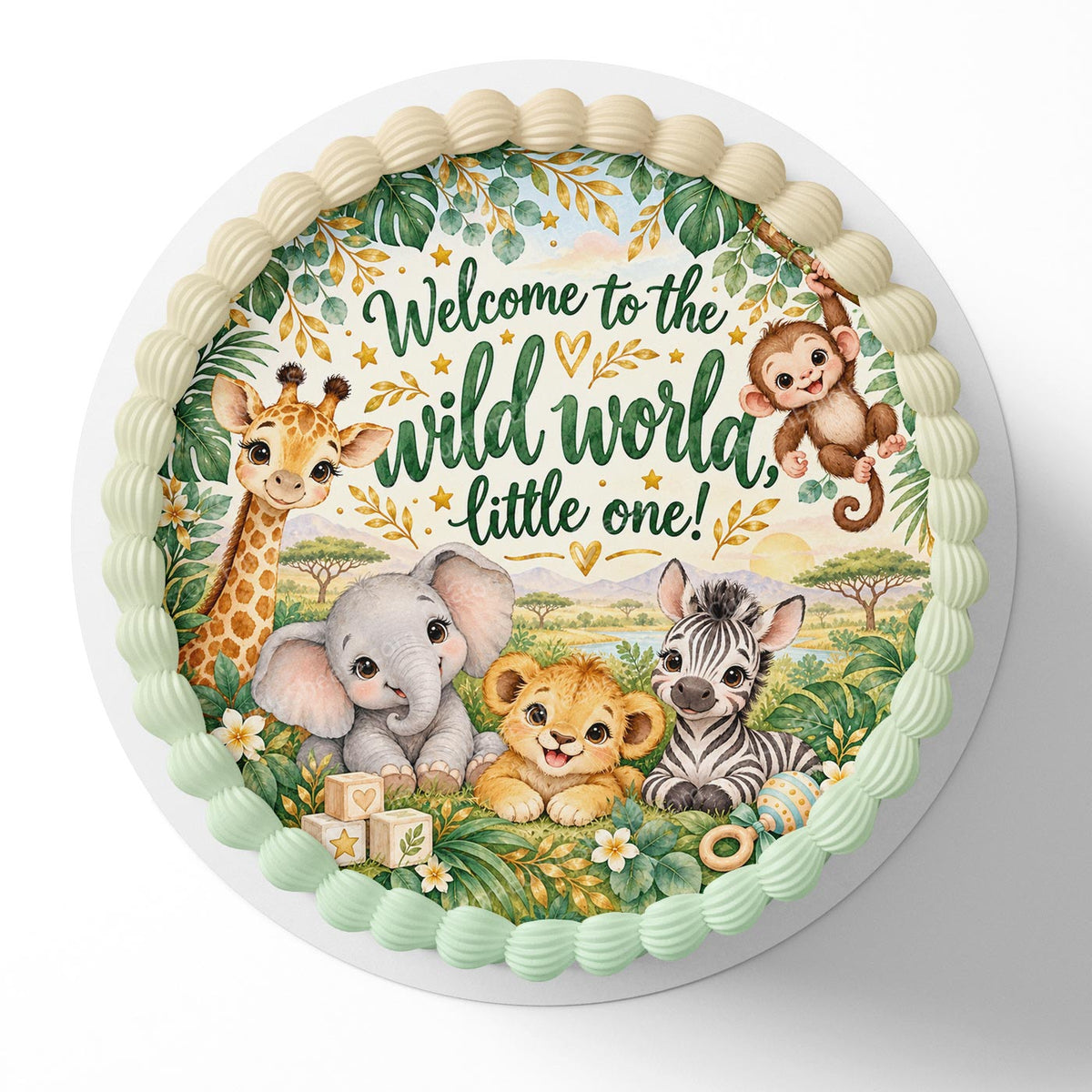 Welcome To The Wild World, Little One! Edible Cake Topper Cake Decoration Photo Cake Image Custom