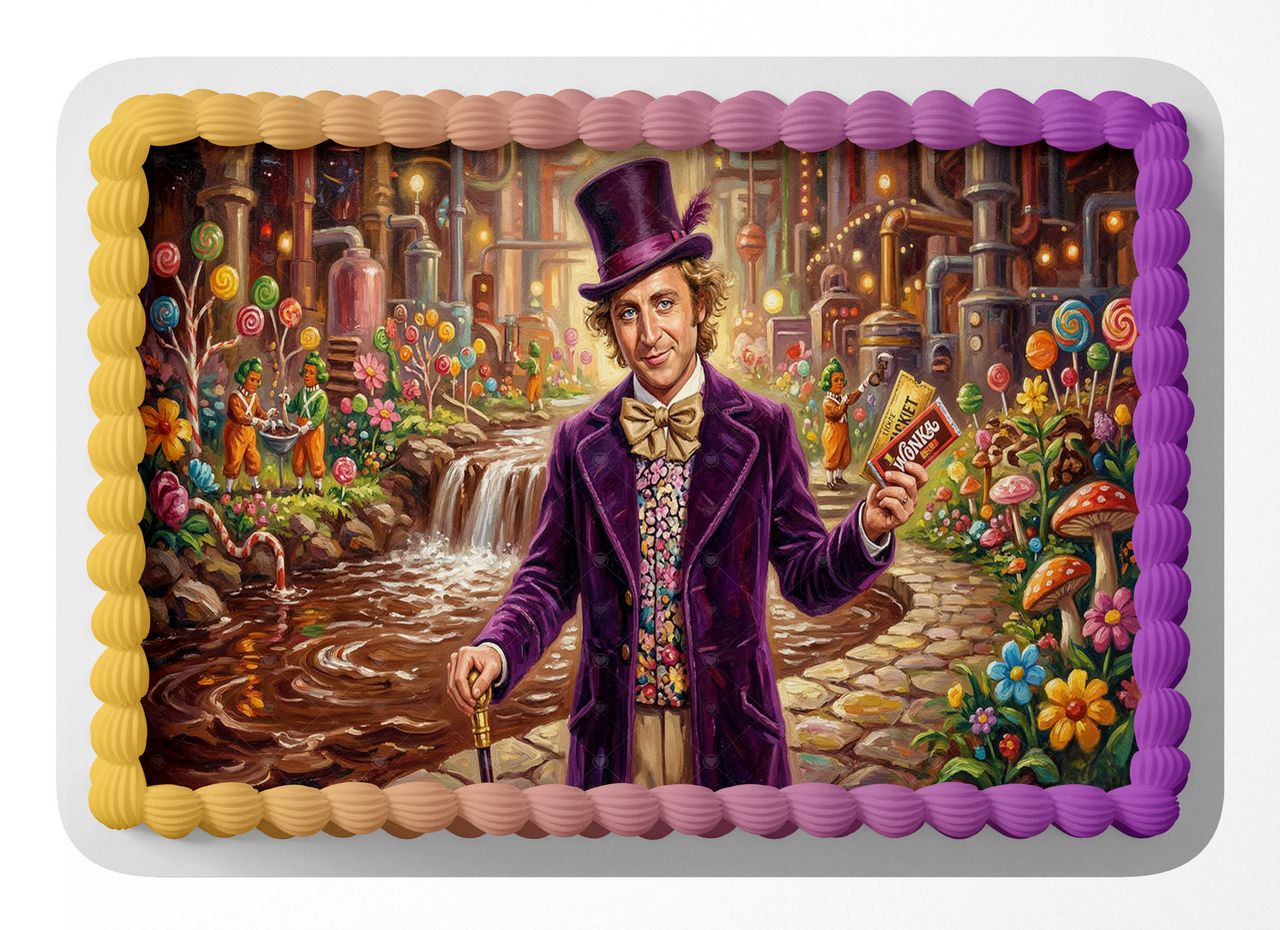 Willy Wonka and the Chocolate Factory Classic Film edible cake topper
