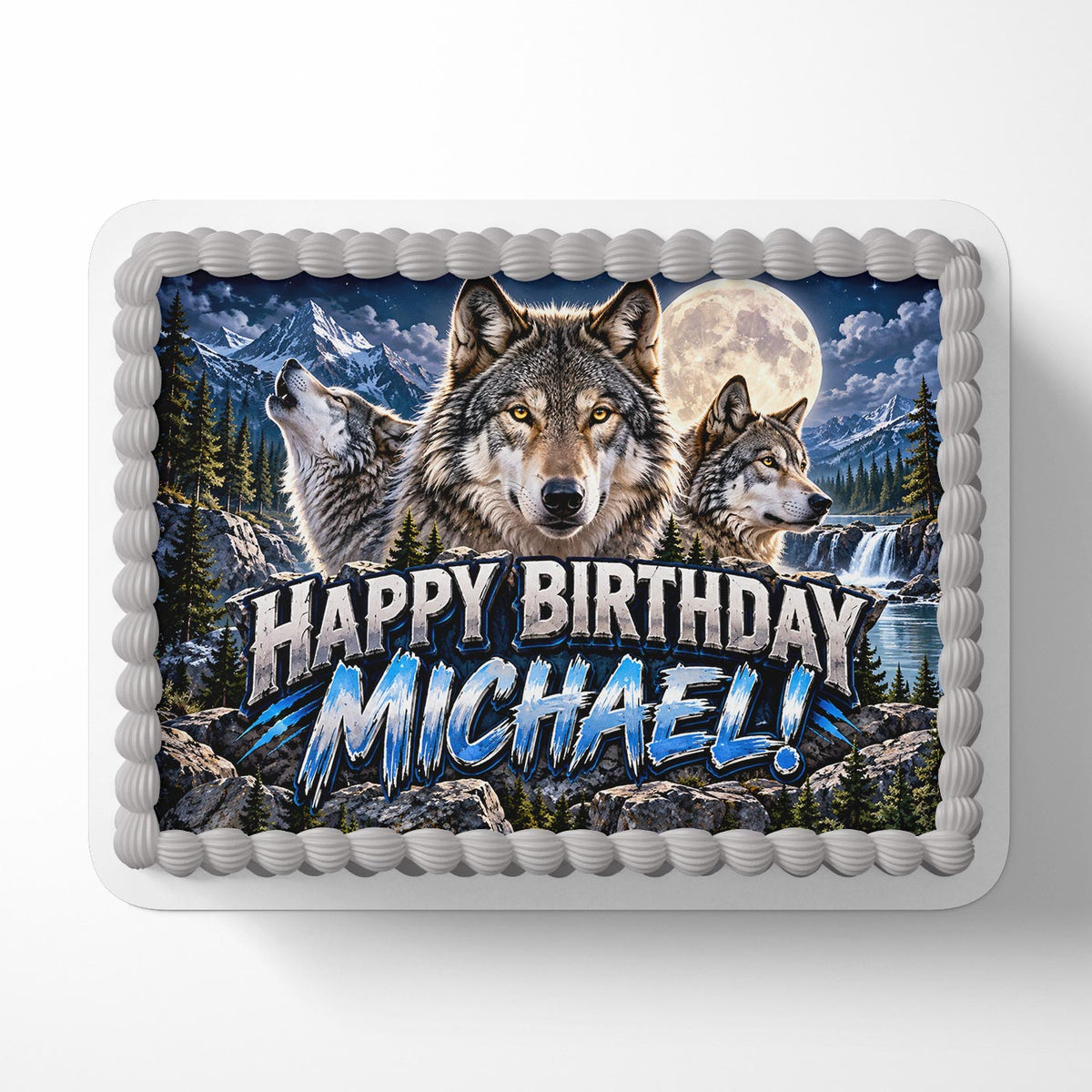 Wolf Edible Cake Topper | Birthday Cake Decoration | Photo Cake Image | Custom Edible Cake Topper