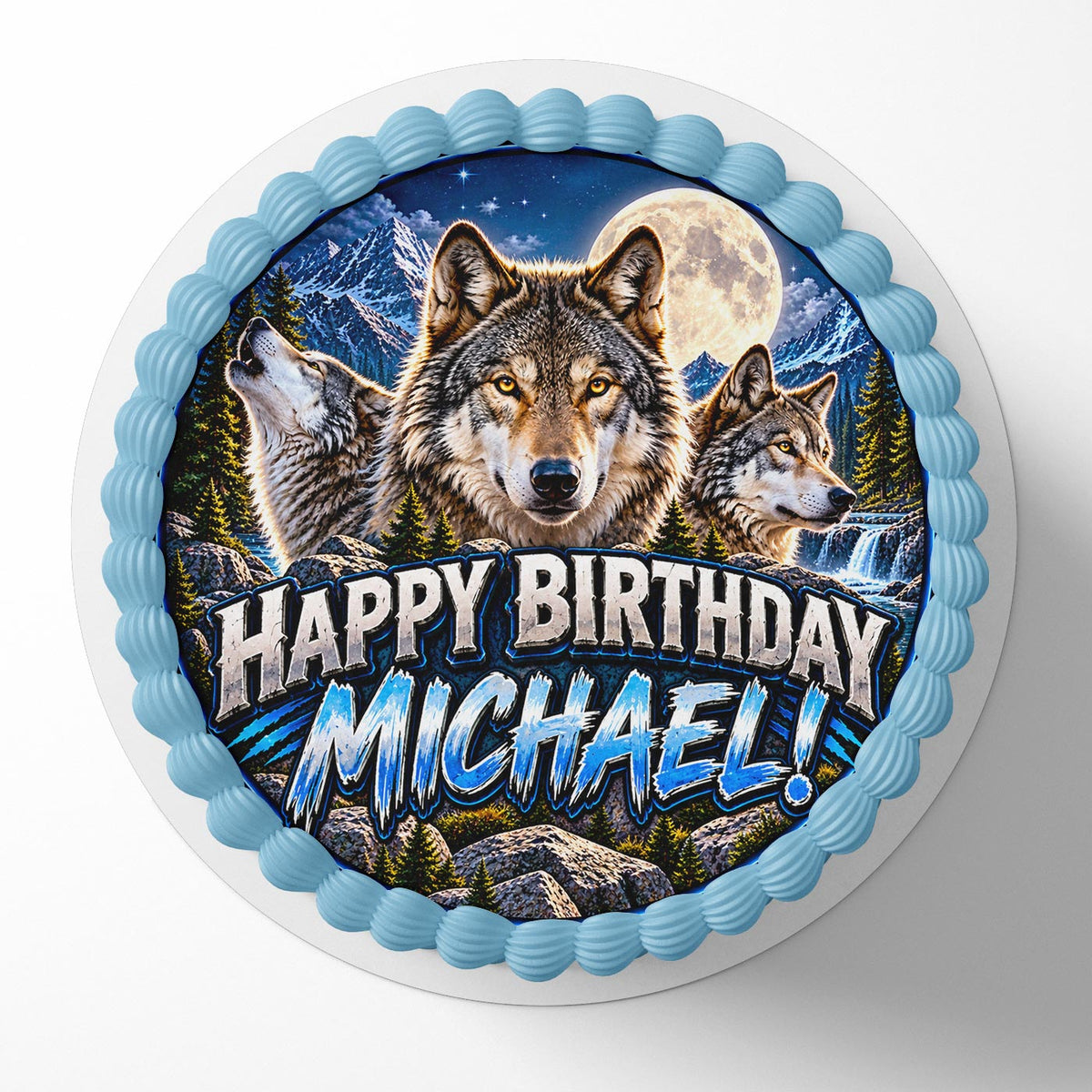 Wolf Edible Cake Topper | Birthday Cake Decoration | Photo Cake Image | Custom Edible Cake Topper