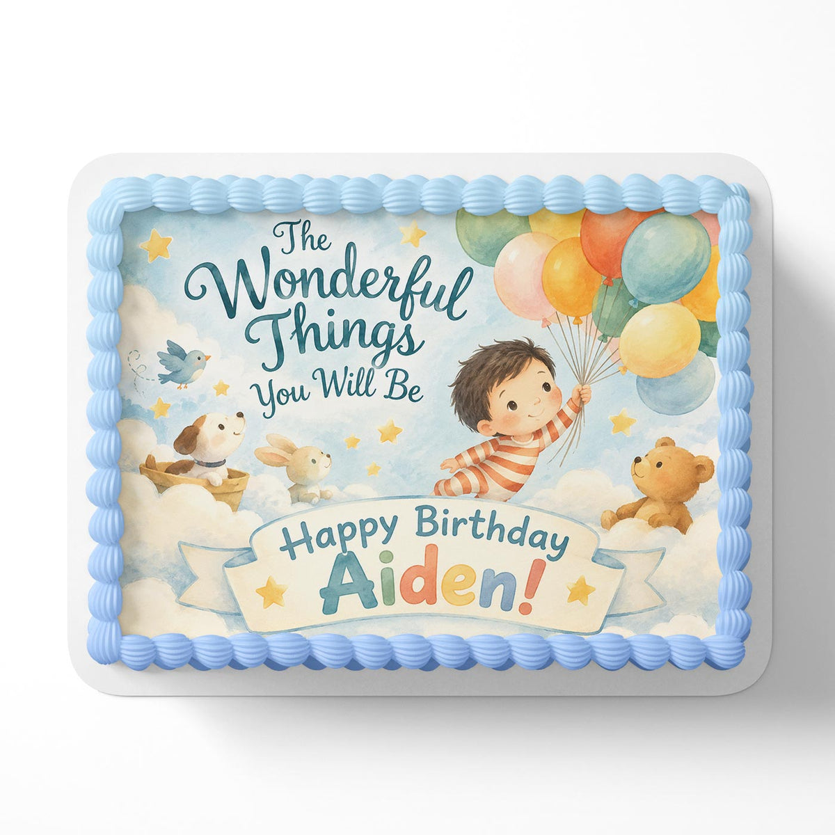 The Wonderful Things You Will Be Children Edible Cake Topper | Birthday Cake Decoration | Photo Cake Image | Custom Edible Cake Topper