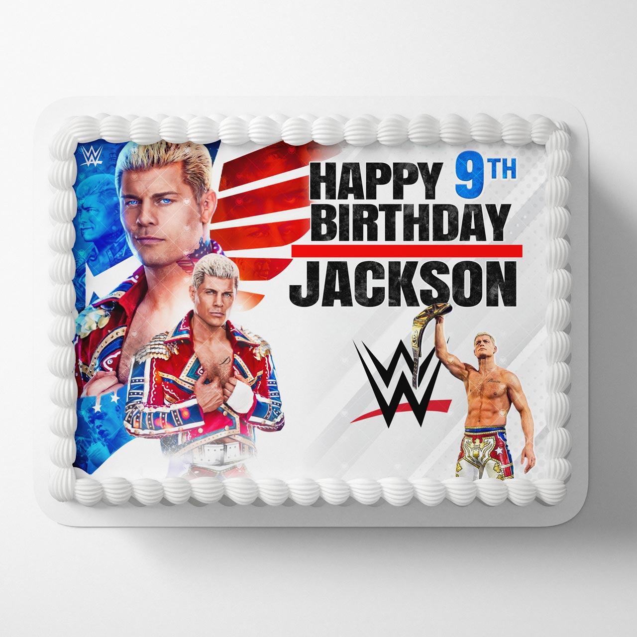 WrestleMania Wrestler W Cody Rhodes Edible Cake Topper