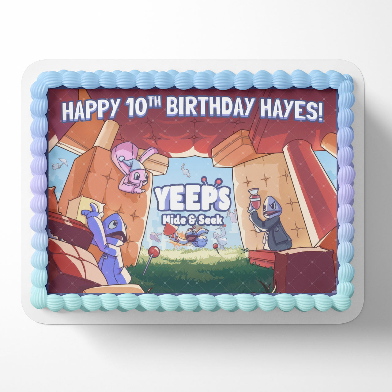 Yeeps Hide and Seek Kids Birthday Edible Cake Topper
