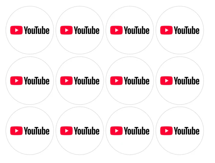Youtube Edible Cupcake Toppers Icing Sheet or Wafer Paper