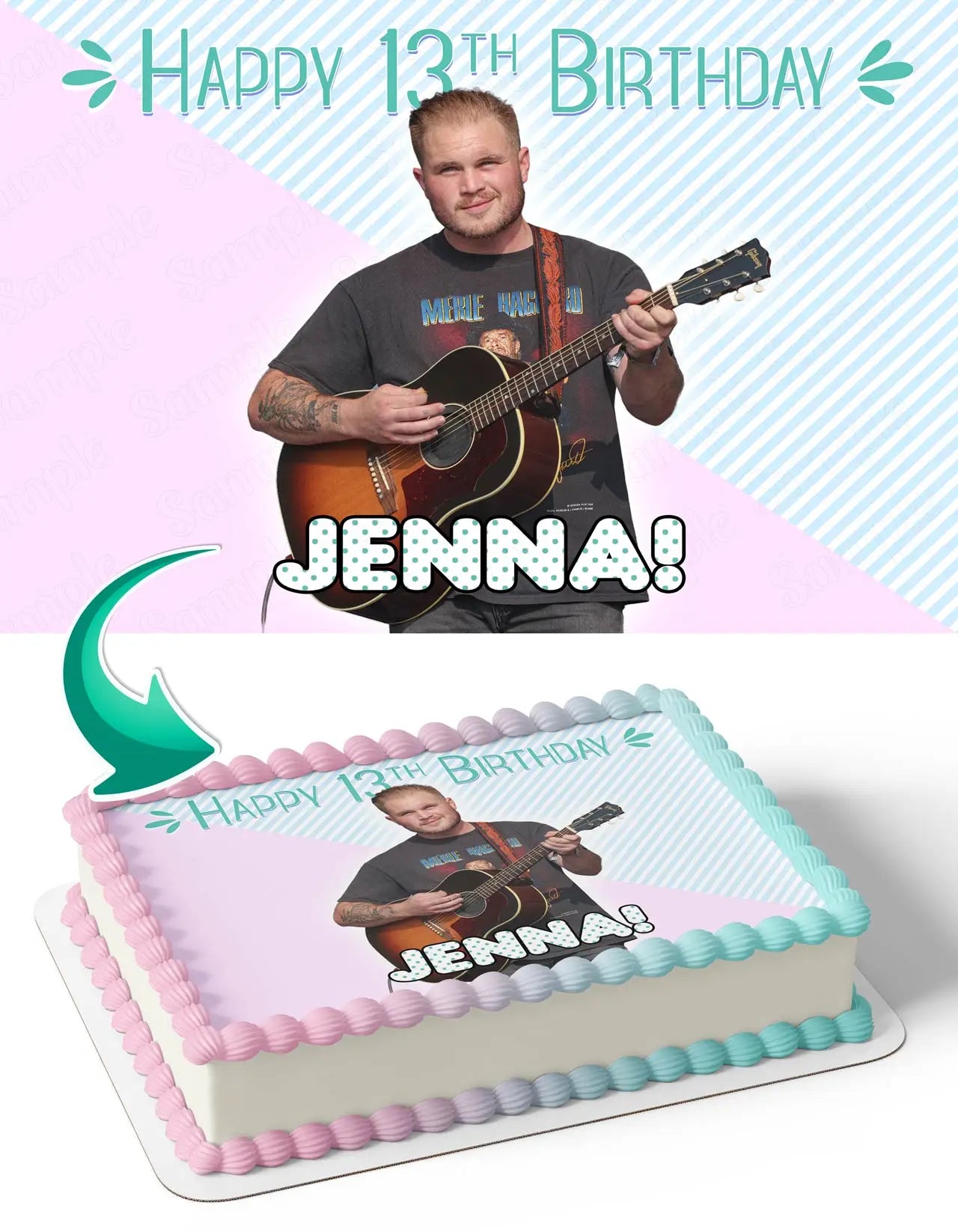 Zach Bryan Edible Cake Topper