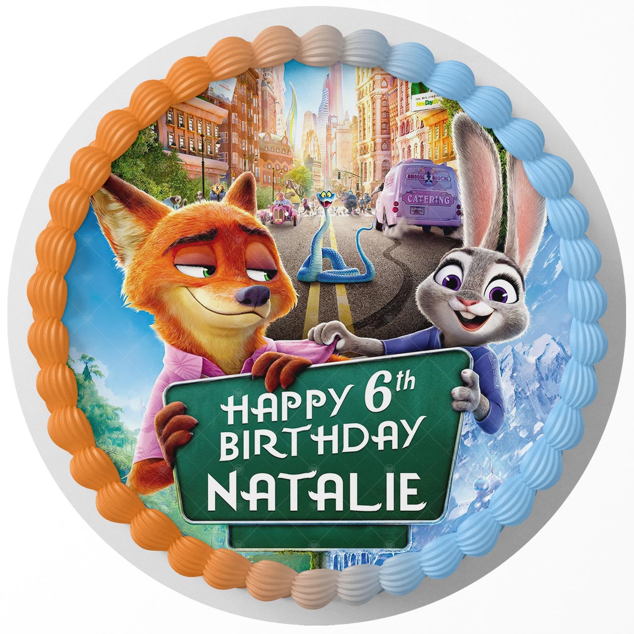 Zootopia 2 Z Round – Icing Sheet Birthday - Personalized Edible Cake Topper | Custom Icing Sheet | Birthday Cake Decoration | Photo Cake Image