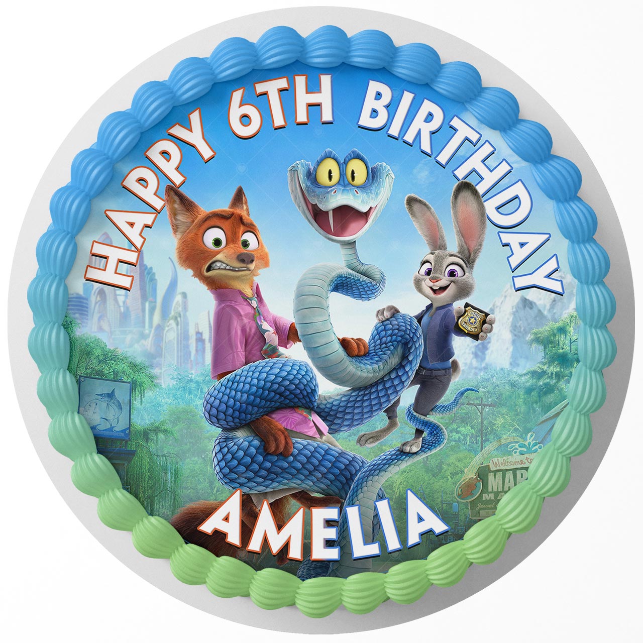 Zootopia 2 ZRF Round – Icing Sheet Birthday - Personalized Edible Cake Topper | Custom Icing Sheet | Birthday Cake Decoration | Photo Cake Image