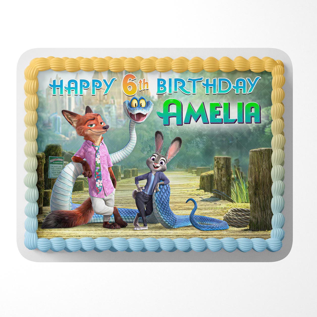 Zootopia 2 ZTF Edible Cake Topper