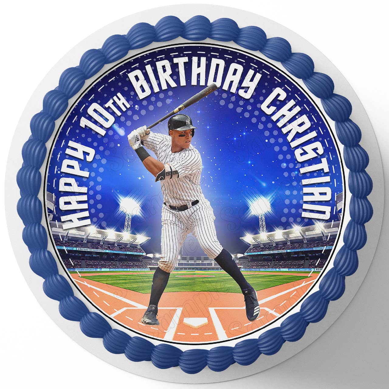 Aaron Judge New York Round – Icing Sheet Birthday - Personalized Edible Cake Topper | Custom Icing Sheet | Birthday Cake Decoration