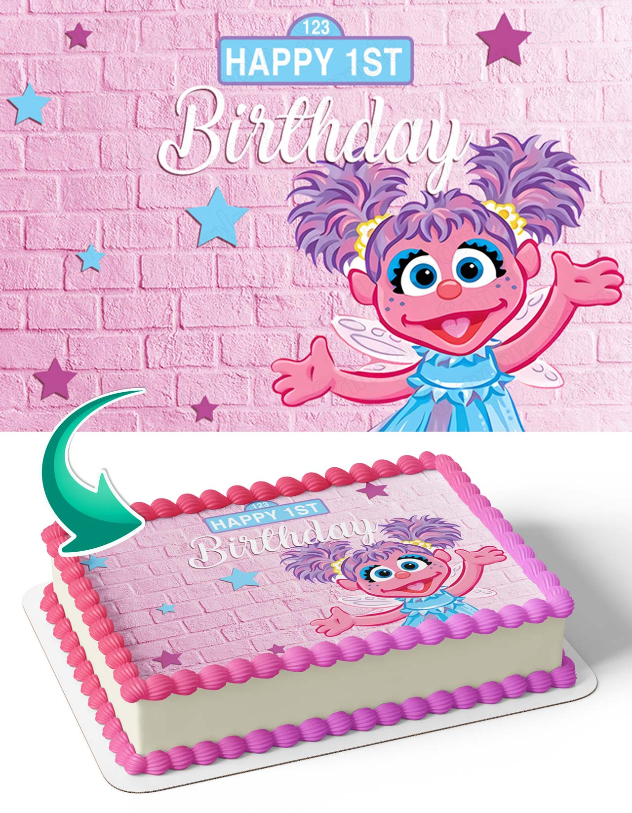 Abby Cadabby Sesame Street Pink CSS Edible Cake Topper