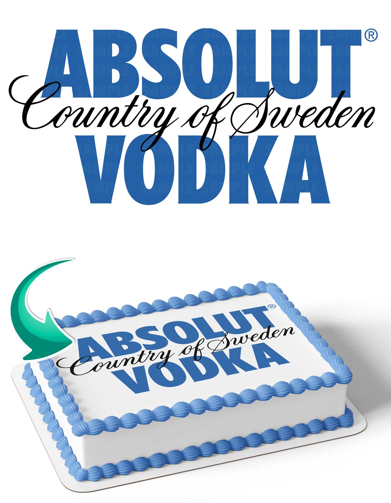 Absolut Vodka Edible Cake Topper