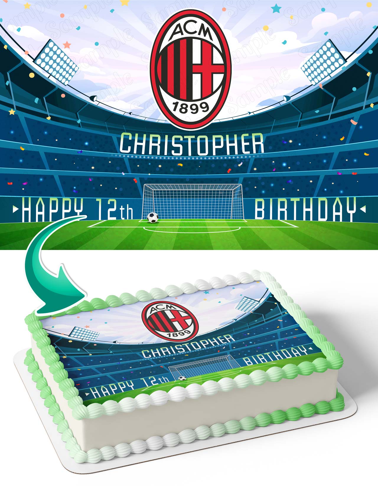 AC Milan Edible Cake Topper