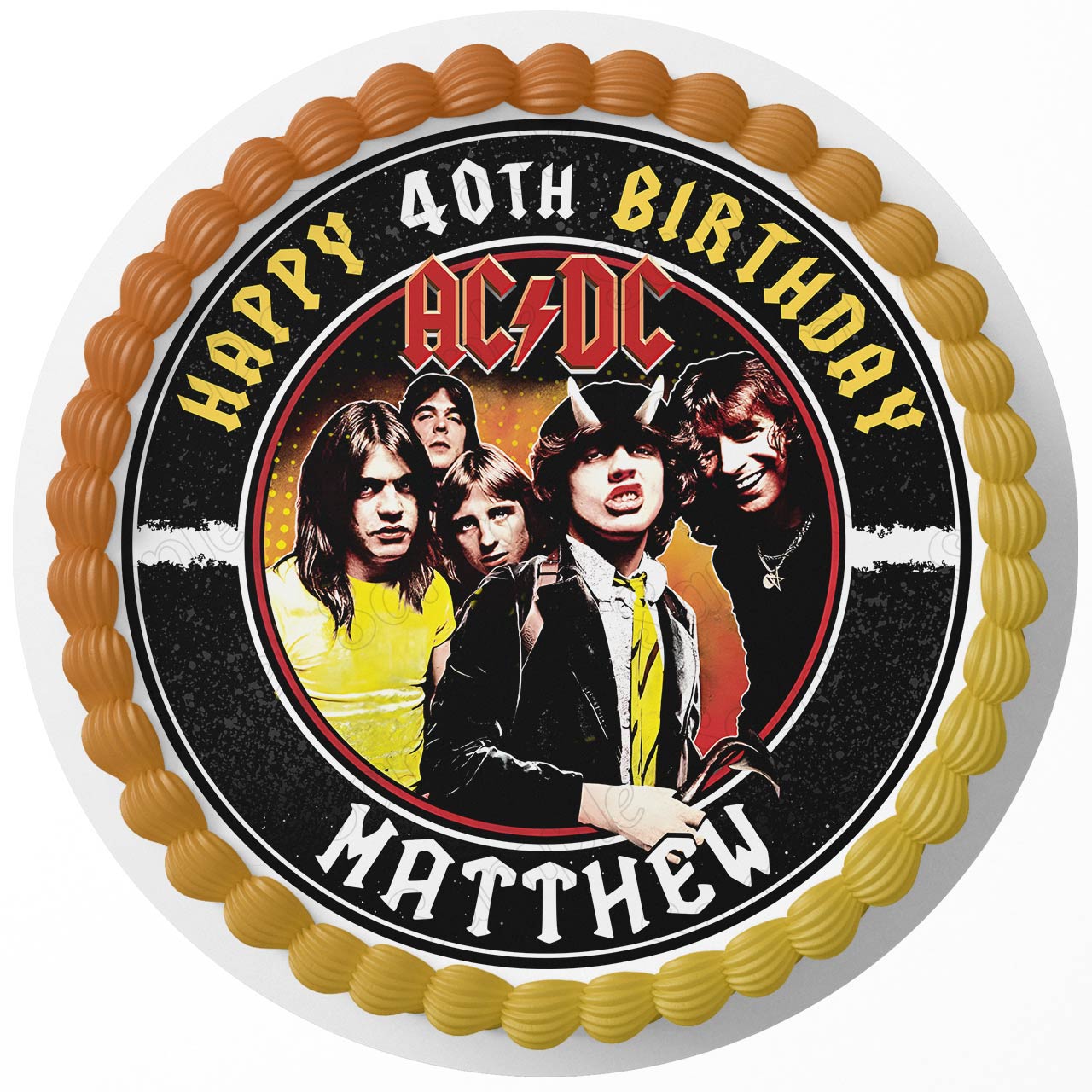 Rock Band Classic CGH Round – Icing Sheet Birthday - Personalized Edible Cake Topper | Custom Icing Sheet | Birthday Cake Decoration