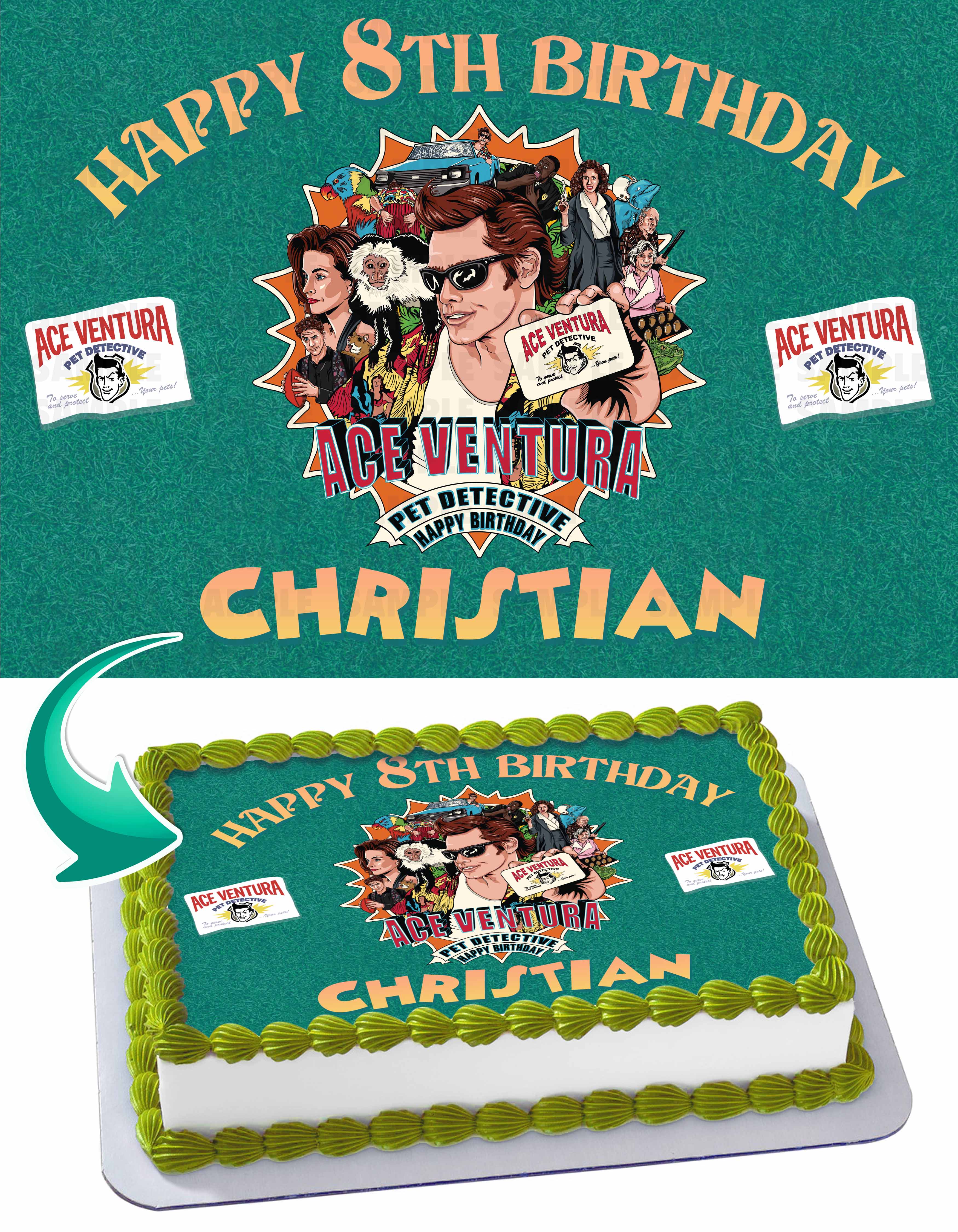 Ace Ventura Pet Detective Edible Cake Topper