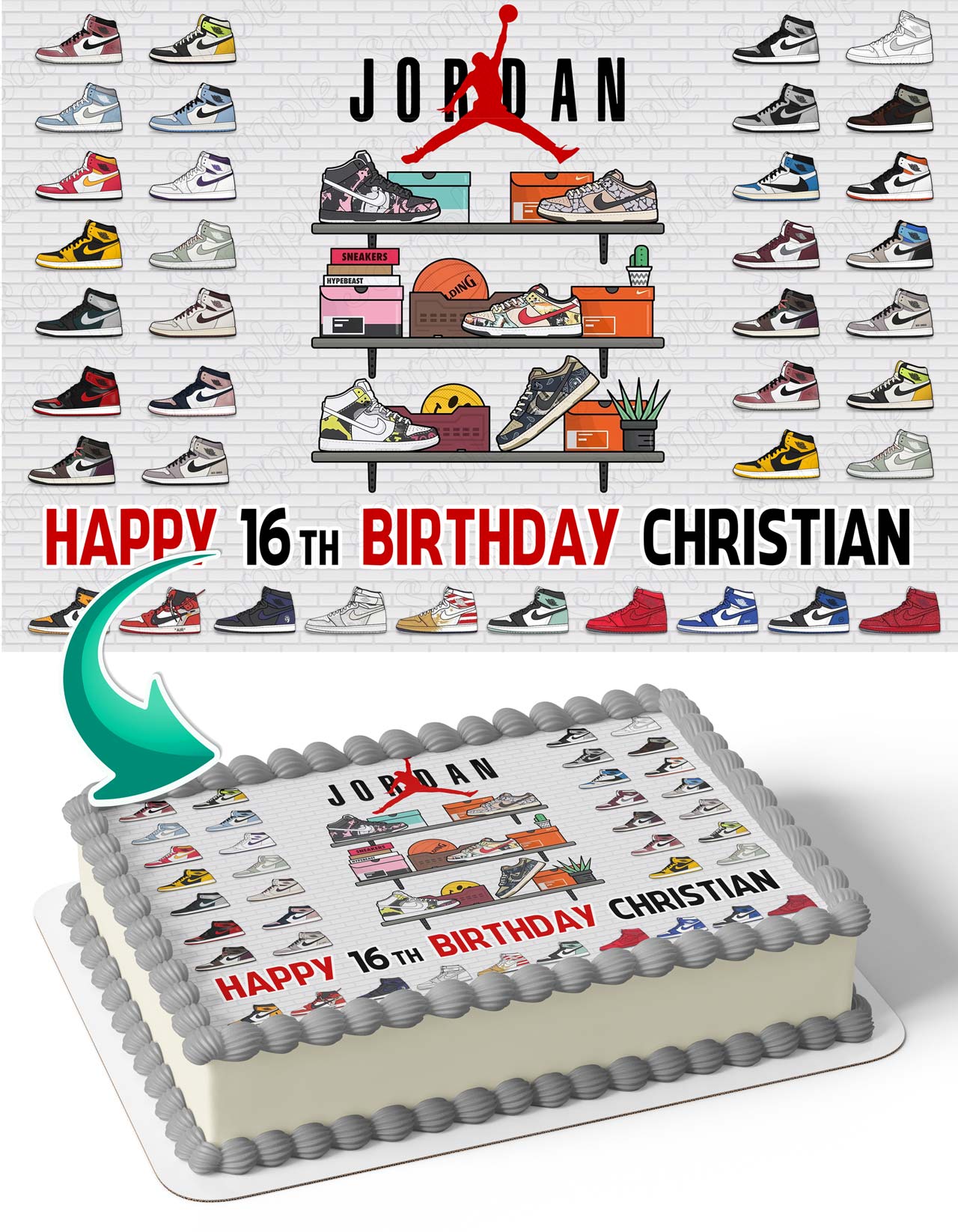 Air Fly Shoes Sneaker Retro Collection Edible Cake Topper