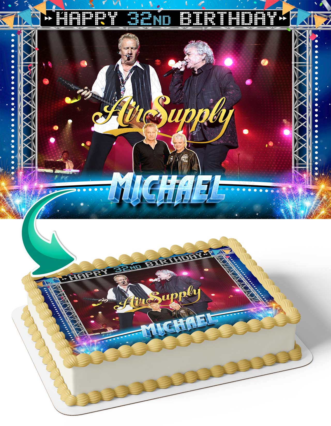 Air Supply Edible Cake Topper