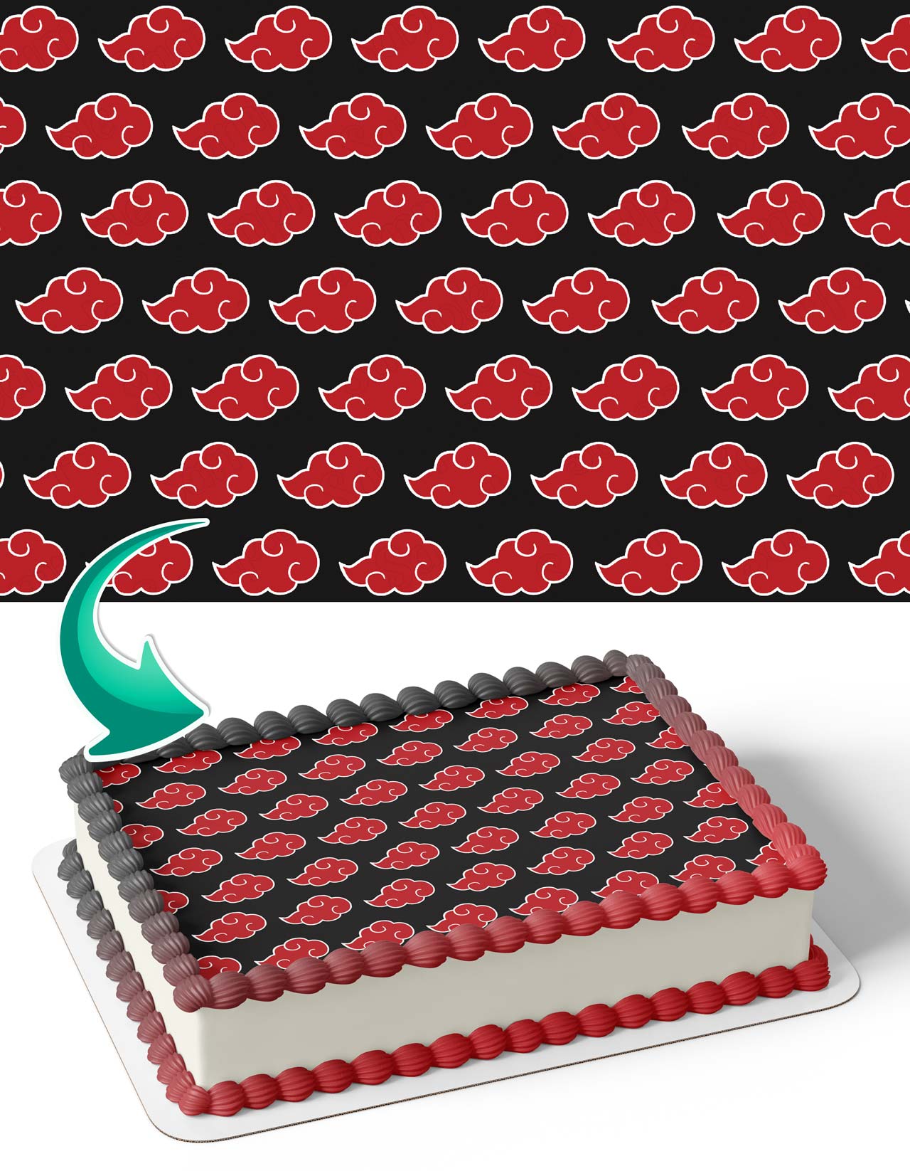 Akatsuki Naruto Wrap Edible Cake Topper