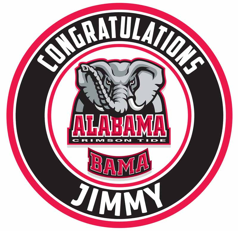 Alabama Crimson Tide LFS Round – Icing Sheet Birthday - Personalized Edible Cake Topper | Custom Icing Sheet | Birthday Cake Decoration