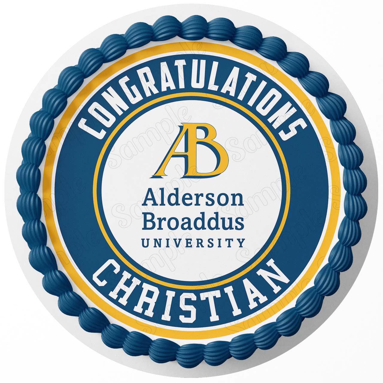 Alderson Broaddus University Round – Icing Sheet Birthday - Personalized Edible Cake Topper | Custom Icing Sheet | Birthday Cake Decoration