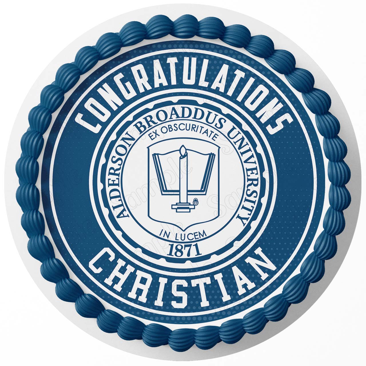 Alderson Broaddus University Blue Round – Icing Sheet Birthday - Personalized Edible Cake Topper | Custom Icing Sheet | Birthday Cake Decoration