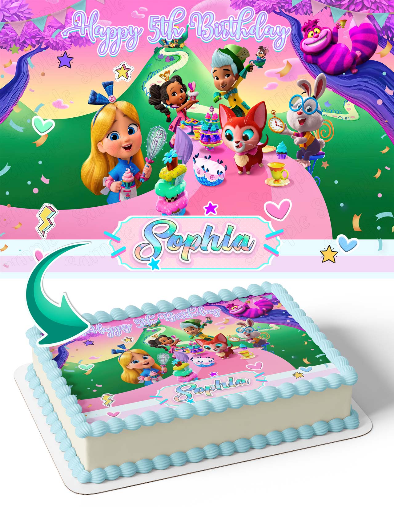 Alices Wonderland Bakery Edible Cake Topper
