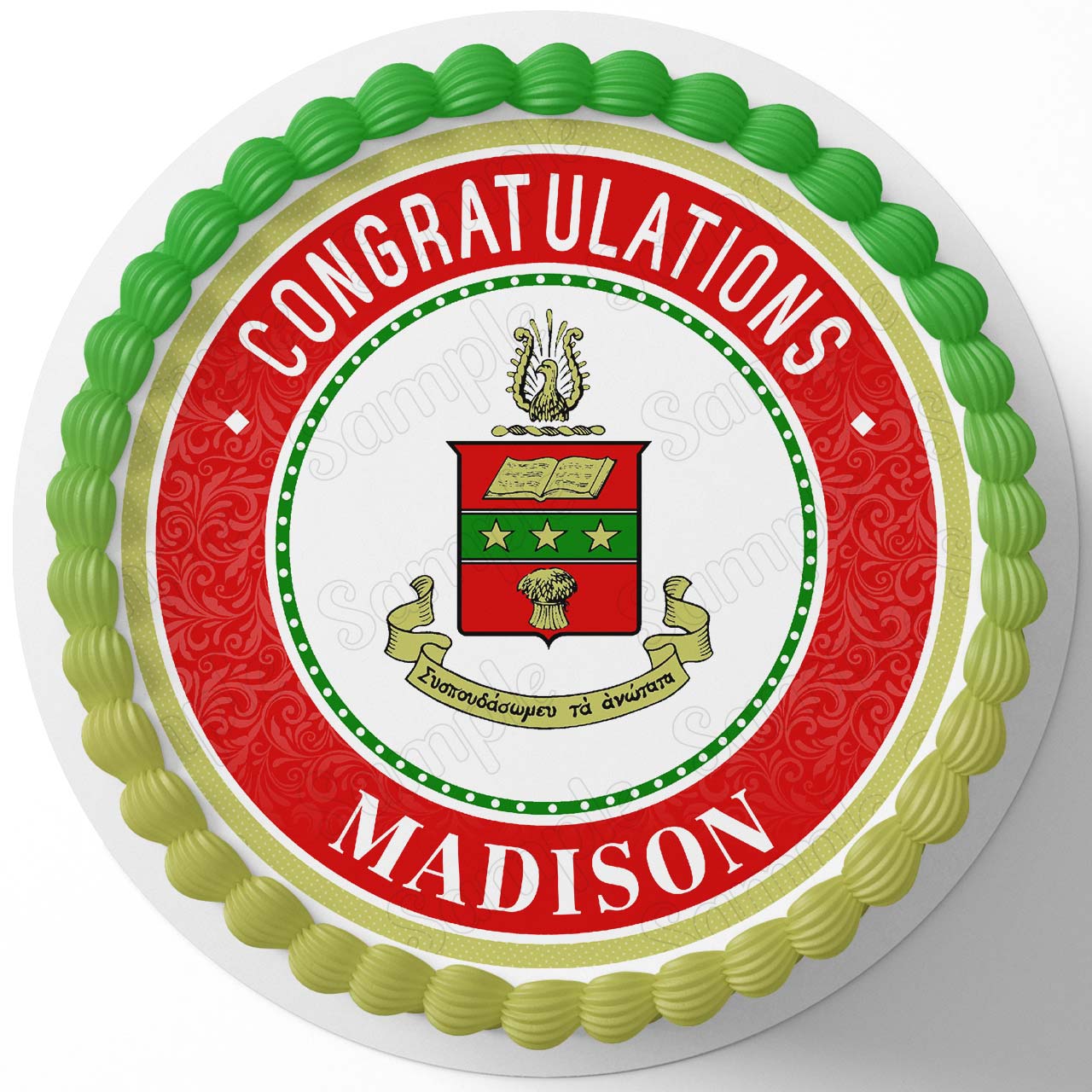 Alpha Chi Omega Round – Icing Sheet Birthday - Personalized Edible Cake Topper | Custom Icing Sheet | Birthday Cake Decoration | Photo Cake Image