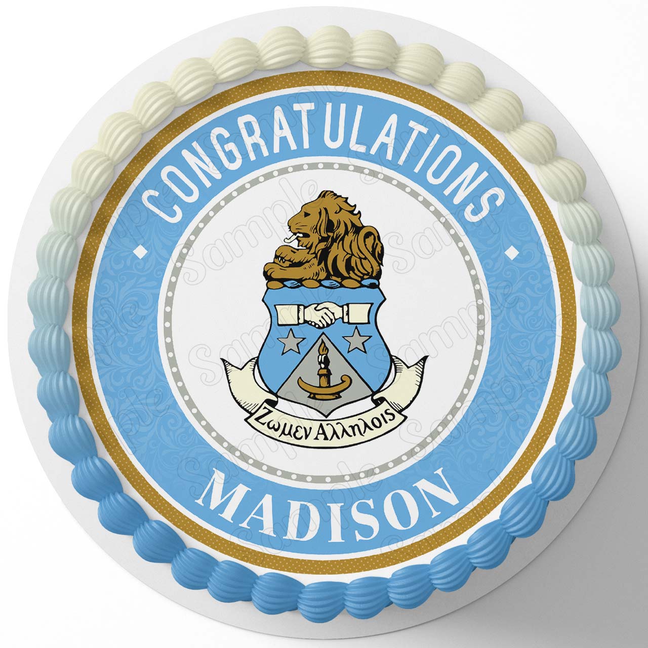 Alpha Delta Pi Round – Icing Sheet Birthday - Personalized Edible Cake Topper | Custom Icing Sheet | Birthday Cake Decoration | Photo Cake Image