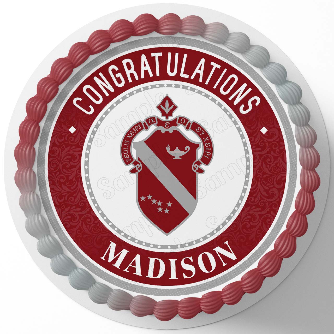 Alpha Phi Round – Icing Sheet Birthday - Personalized Edible Cake Topper | Custom Icing Sheet | Birthday Cake Decoration | Photo Cake Image