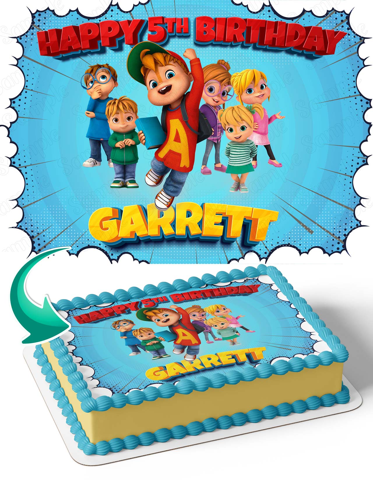 Alvinnn And the Chipmunks Edible Cake Topper