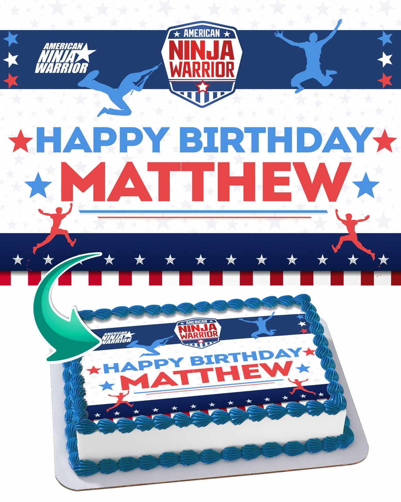 American Ninja Warrior Edible Cake Topper