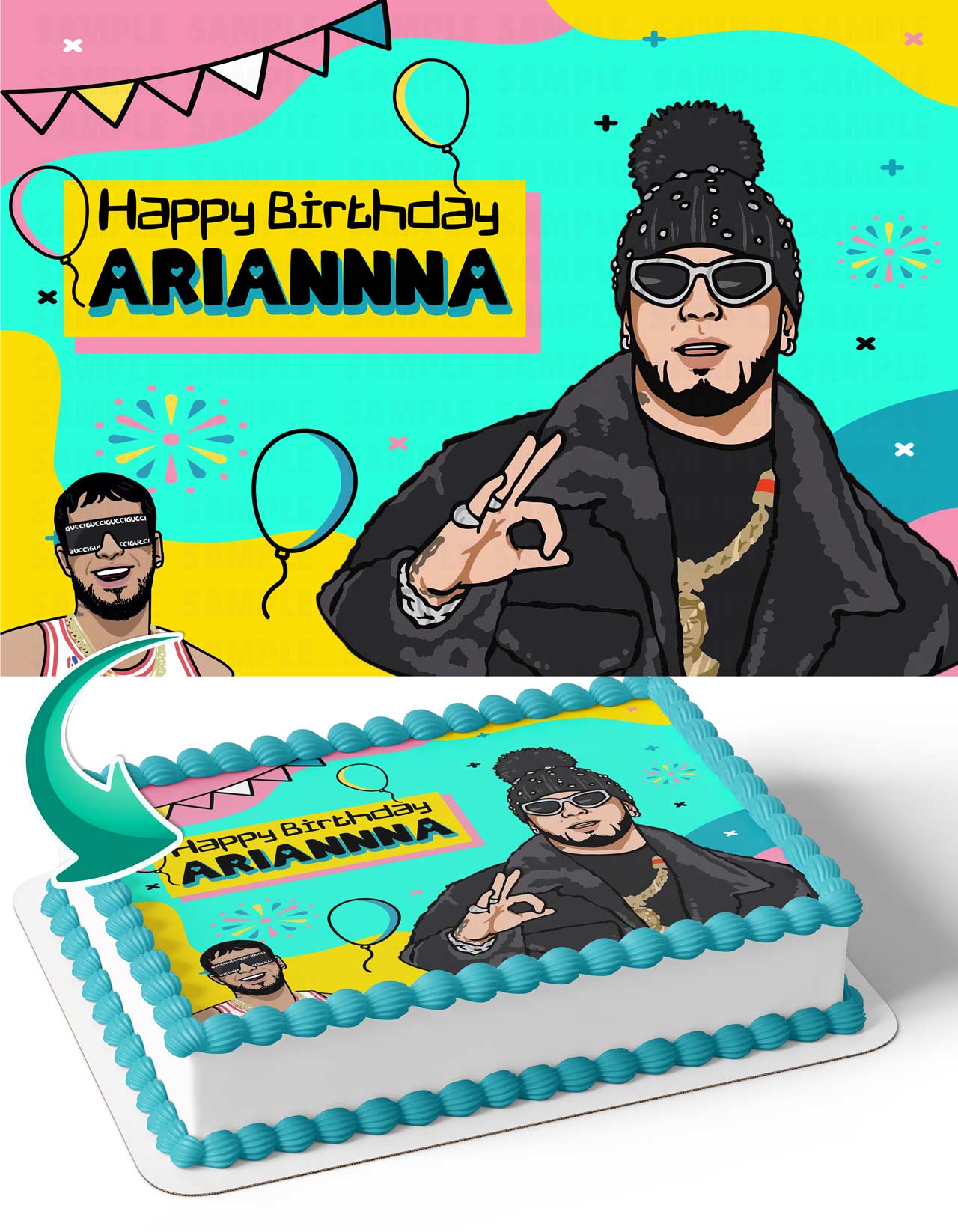 Anuel AA Edible Cake Topper