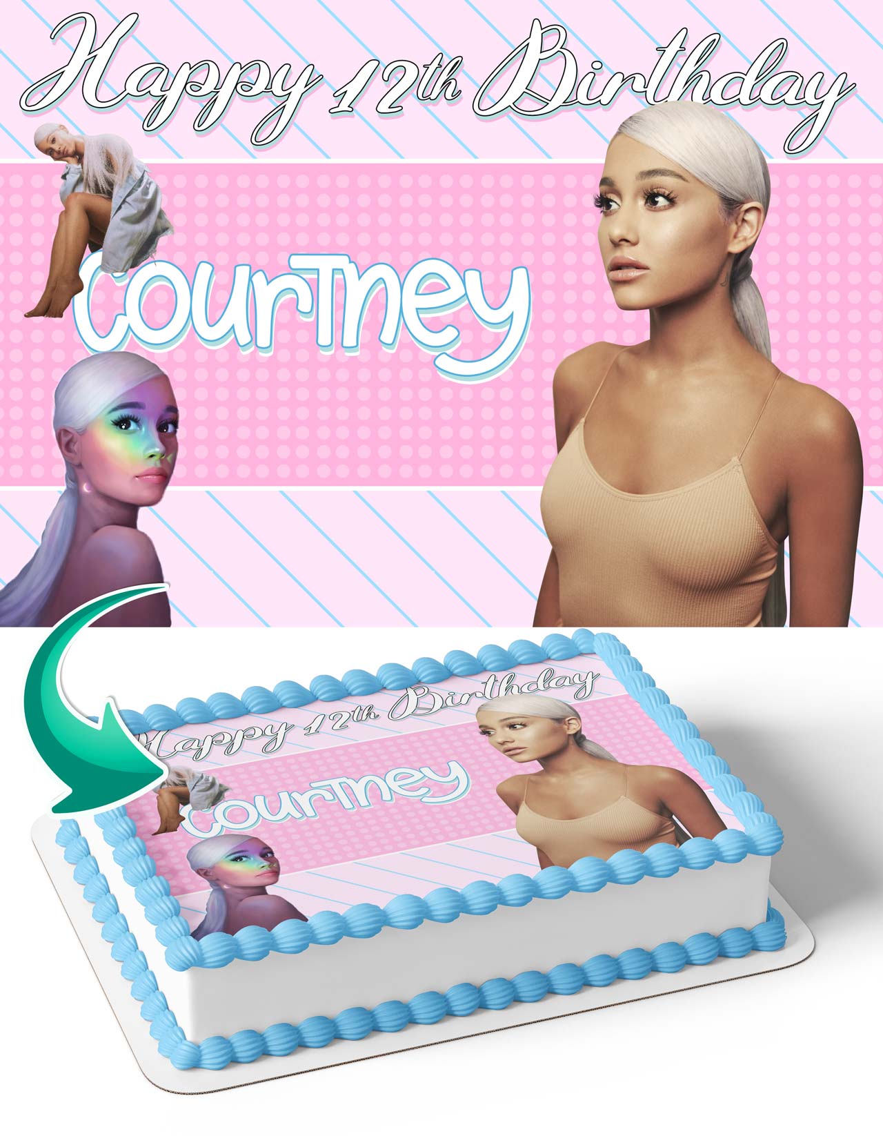 Ariana Grande AG Edible Cake Topper