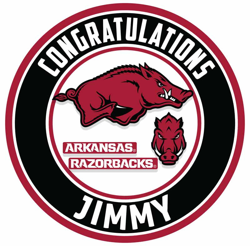 Arkansas Razorbacks Round – Icing Sheet Birthday - Personalized Edible Cake Topper | Custom Icing Sheet | Birthday Cake Decoration