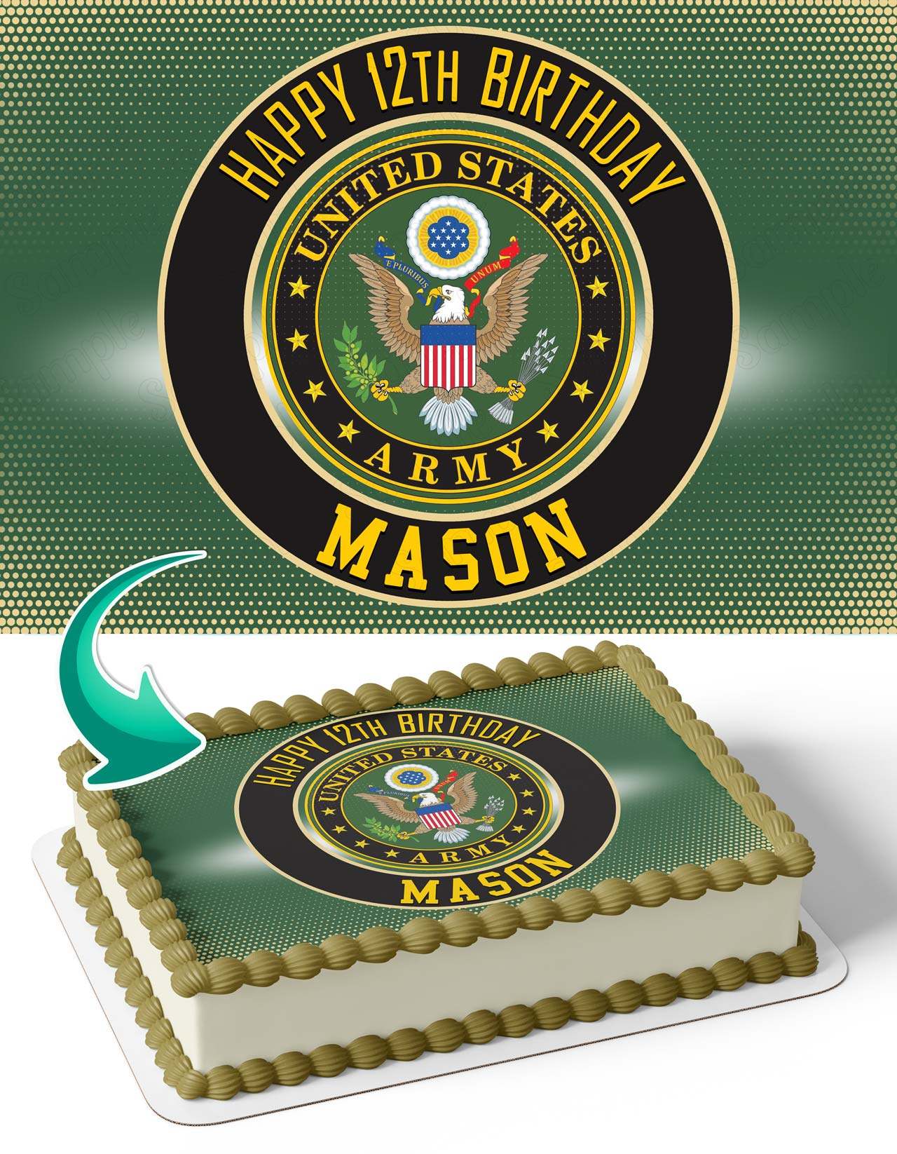 Army Seal Logo U S Army Emblem Military Edible Cake Topper