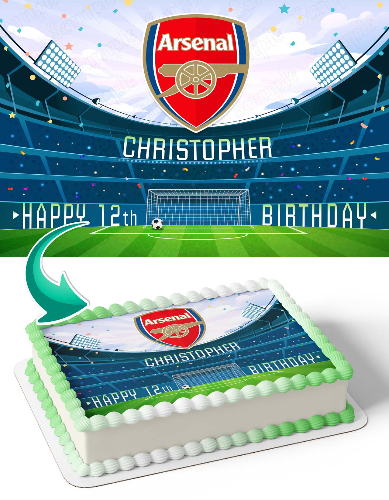 Arsenal FC Edible Cake Topper