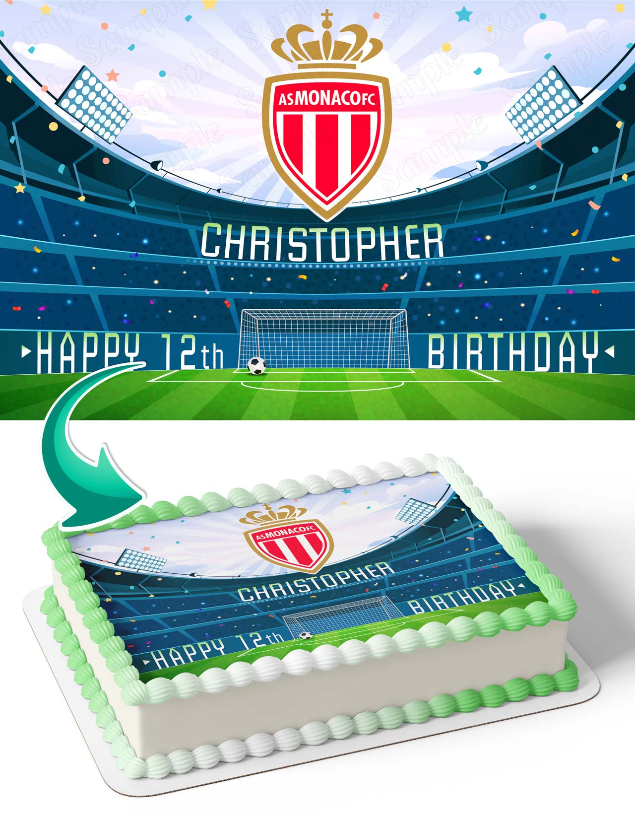 AS Monaco Edible Cake Topper