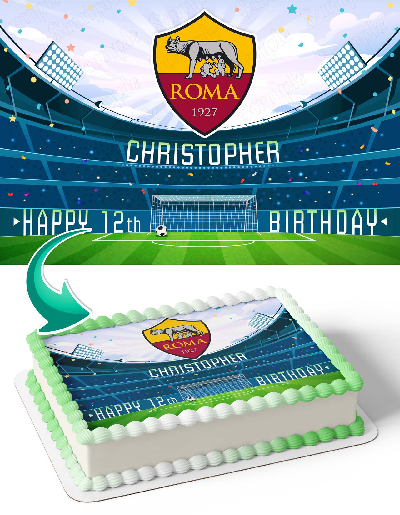 AS Roma Edible Cake Topper