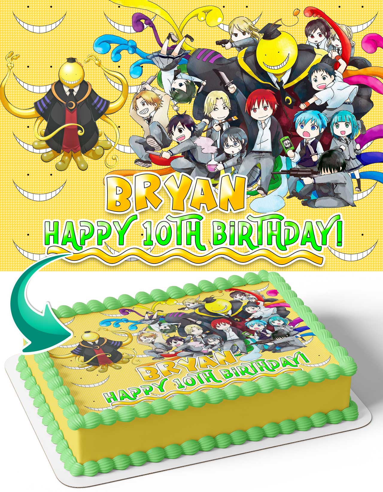 Assassination Classroom Edible Cake Topper