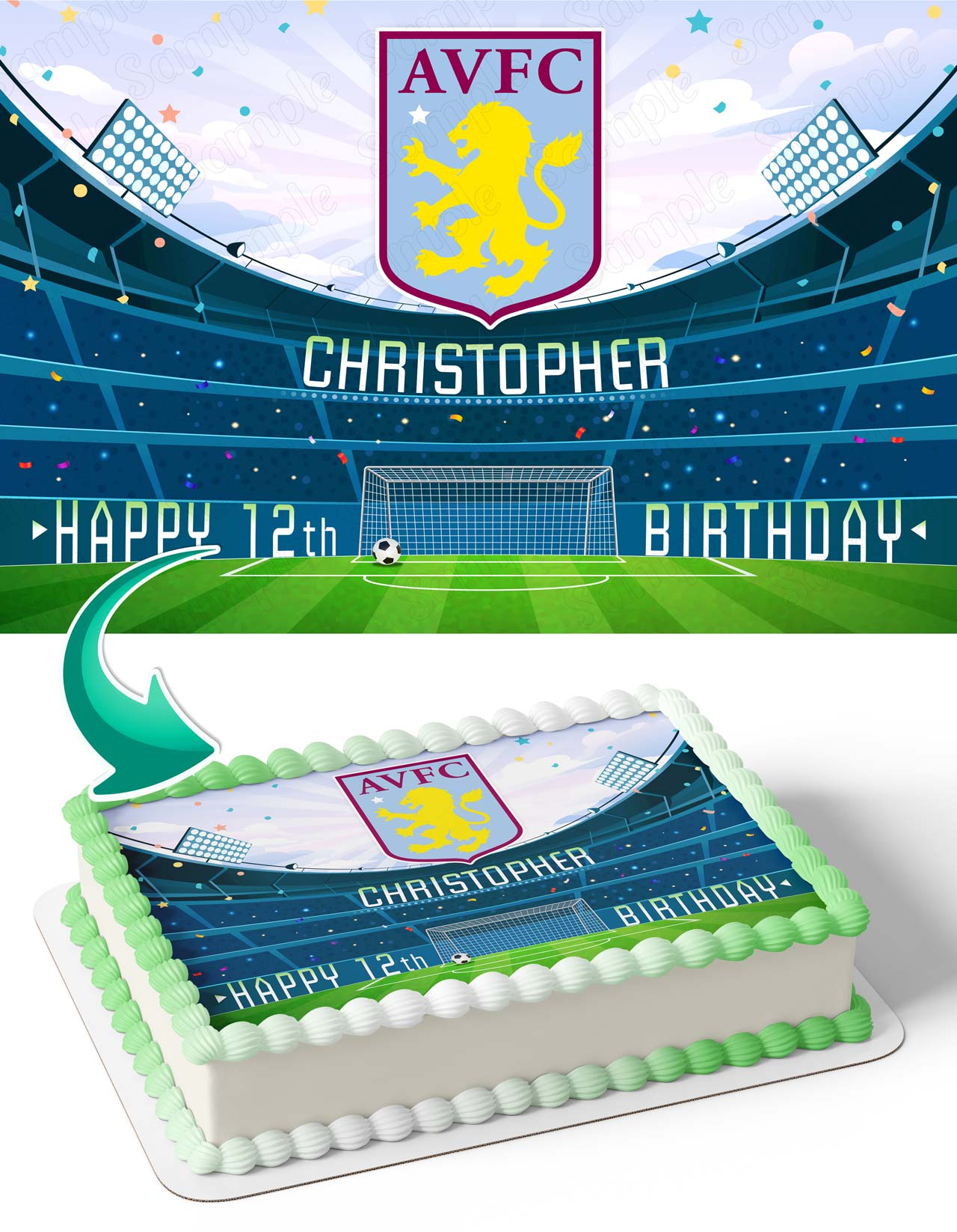 Aston Villa FC Edible Cake Topper