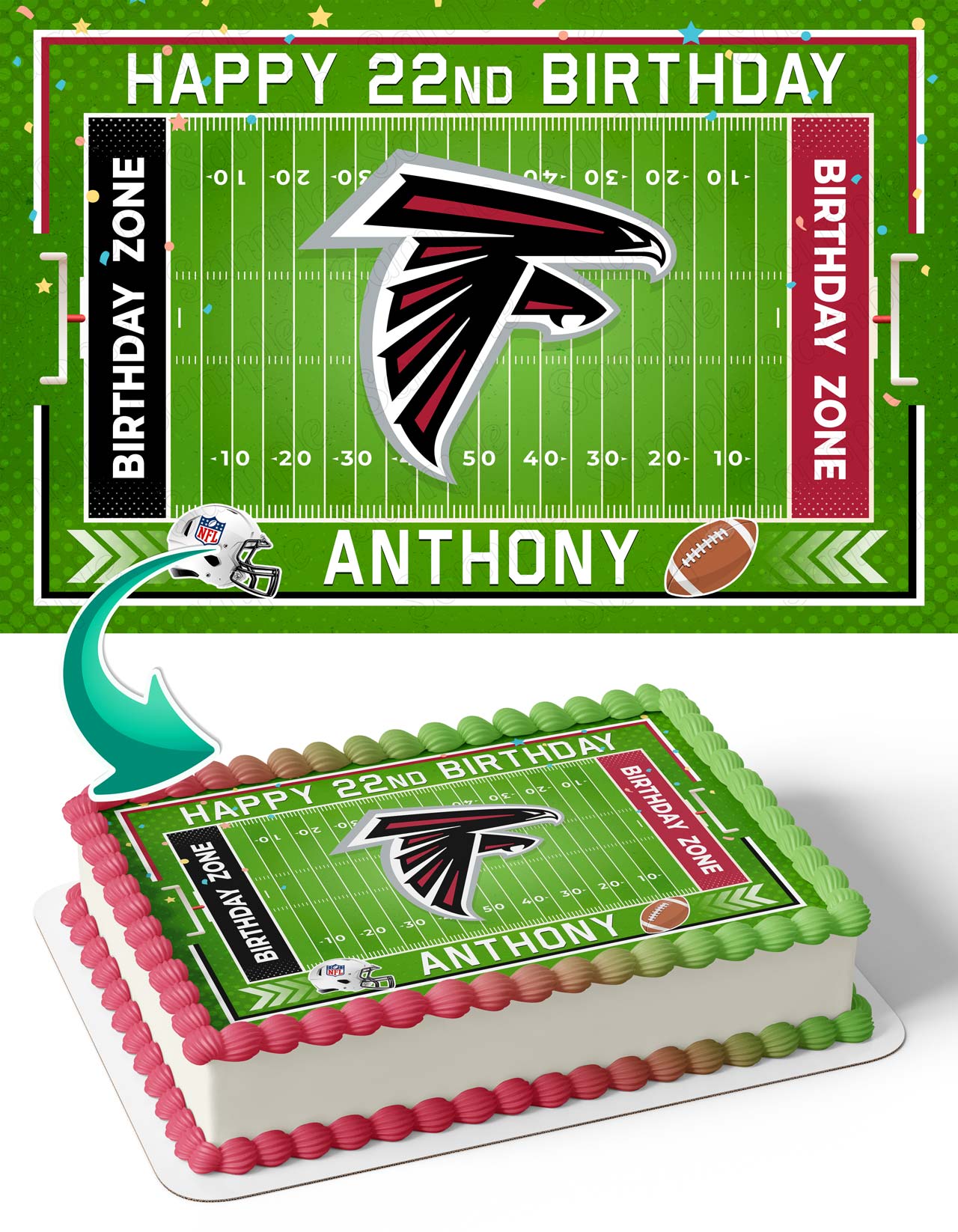 Atlanta Falcons Edible Cake Topper