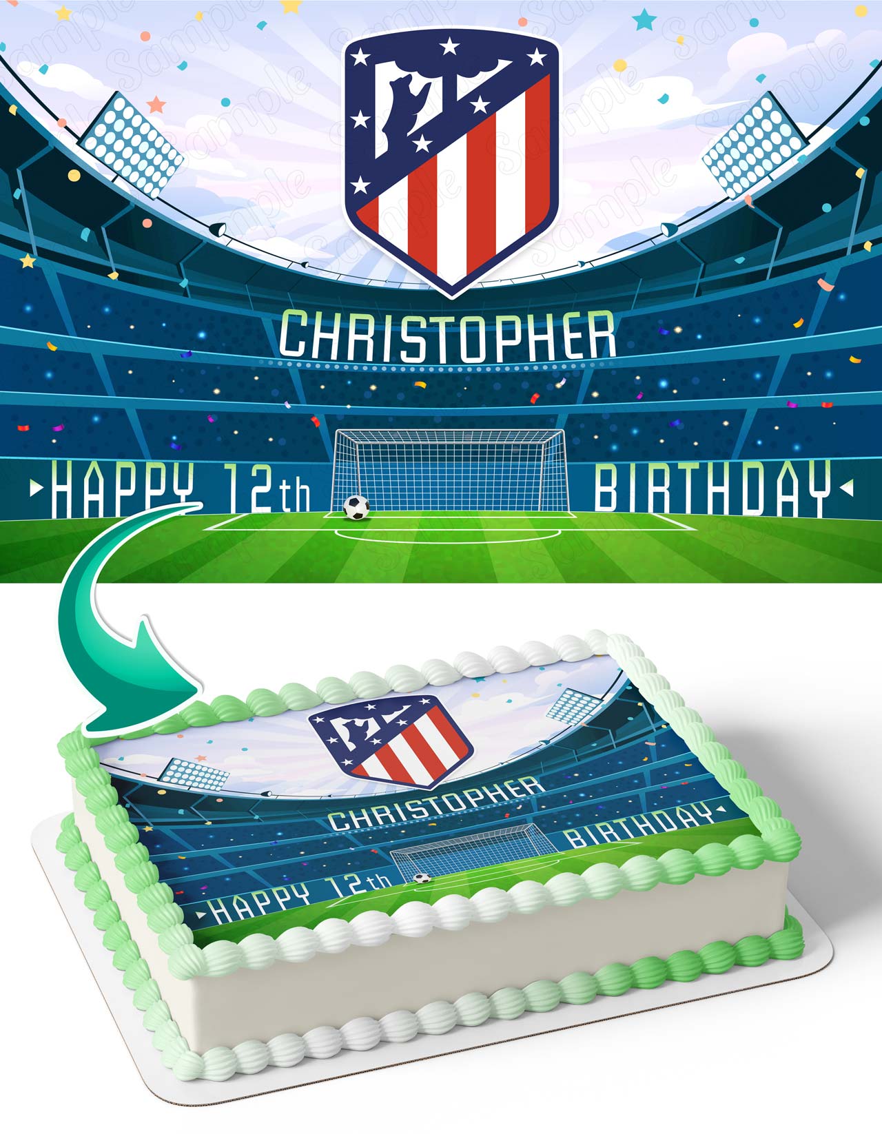Atletico de Madrid Edible Cake Topper