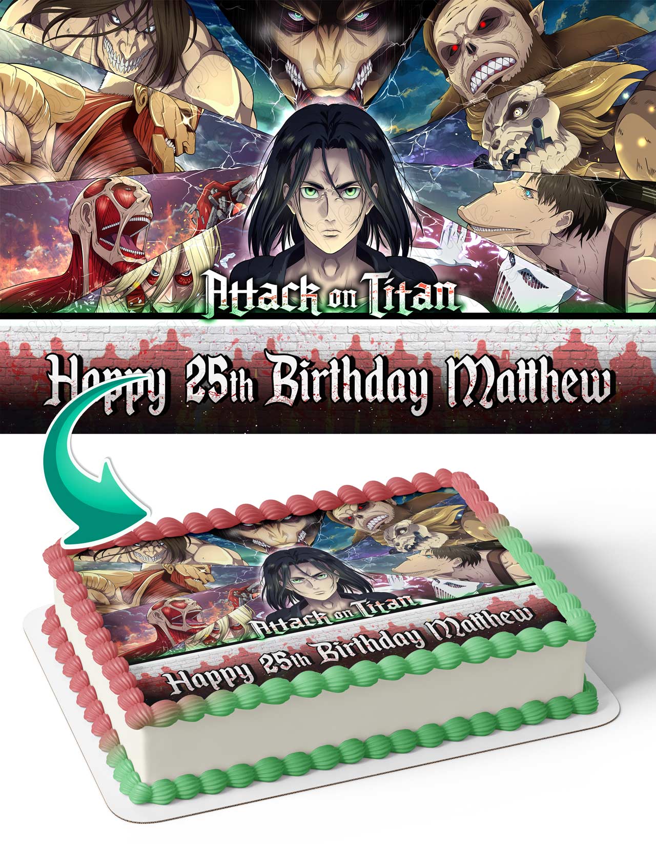 Attack On Titan Shingeki No Kyojin Final Season Titans Edible Cake Topper